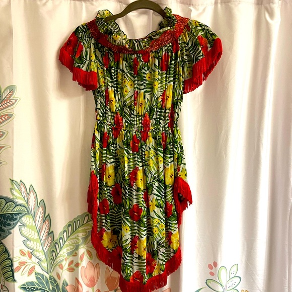 XOXO Floral Fringe Dress Small - Picture 3 of 4